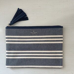 Kate Spade Navy and Cream Striped Clutch